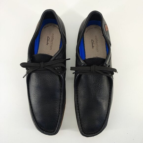 Clarks Men’s Shacre II Oxford-Schuh Black Leather Shoes Size 11 main image 9